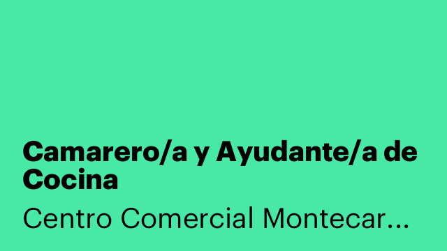 Camarero/a y Ayudante/a de Cocina