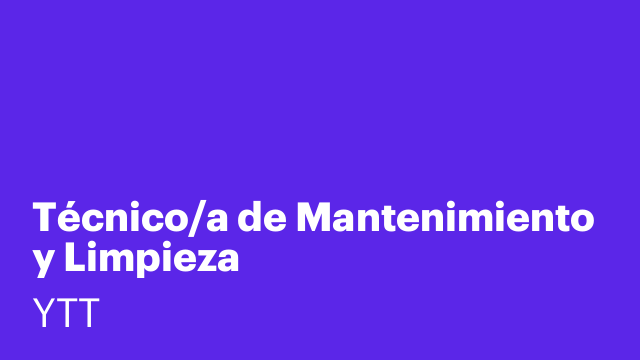 Técnico/a de Mantenimiento y Limpieza