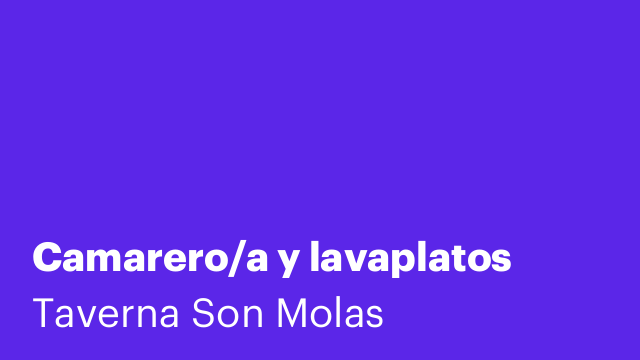 Camarero/a y lavaplatos