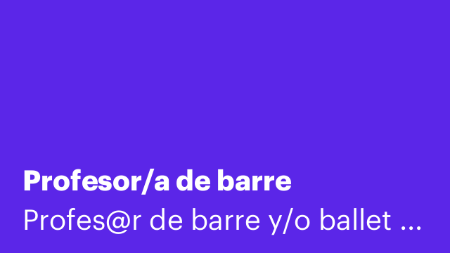 Profesor/a de barre