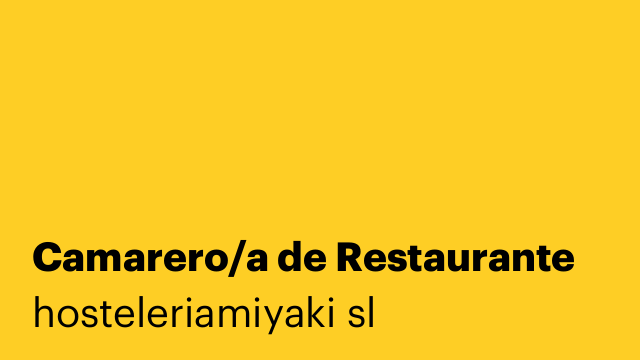 Camarero/a de Restaurante