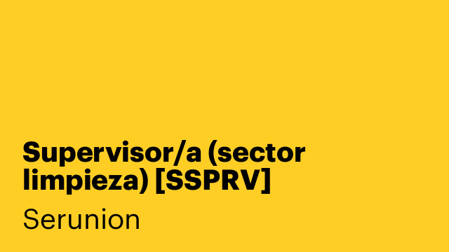 Supervisor/a (sector limpieza) [SSPRV]
