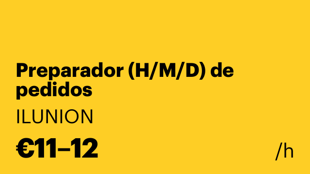 Preparador (H/M/D) de pedidos