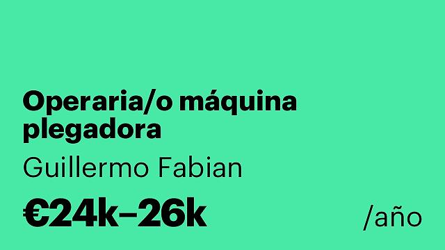Operaria/o máquina plegadora