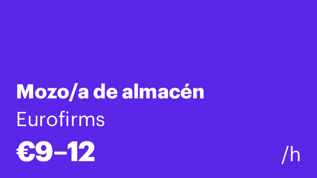 Mozo/a de almacén