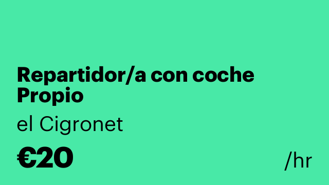 Repartidor/a con coche Propio