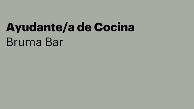Ayudante/a de Cocina