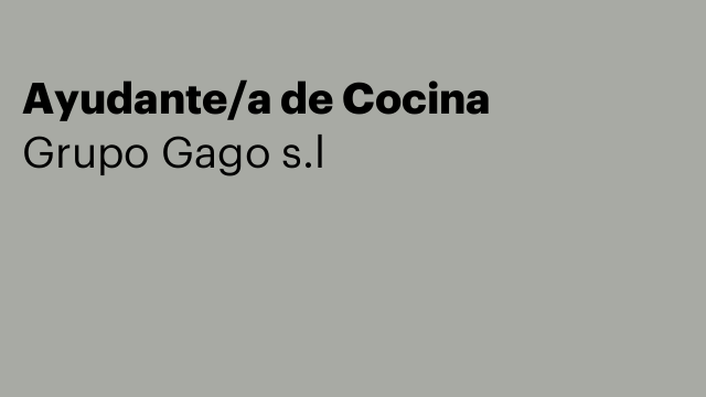 Ayudante/a de Cocina