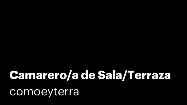 Camarero/a de Sala/Terraza
