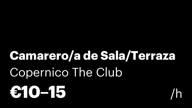 Camarero/a de Sala/Terraza