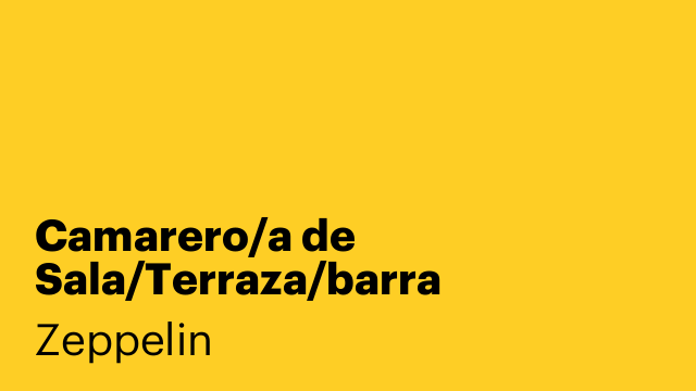 Camarero/a de Sala/Terraza/barra