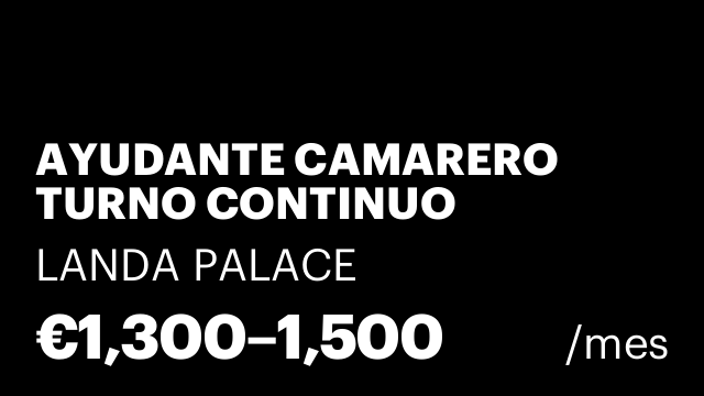 AYUDANTE CAMARERO TURNO CONTINUO