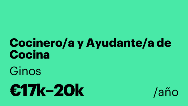 Cocinero/a y Ayudante/a de Cocina