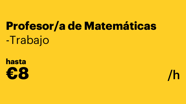 Profesor/a de Matemáticas