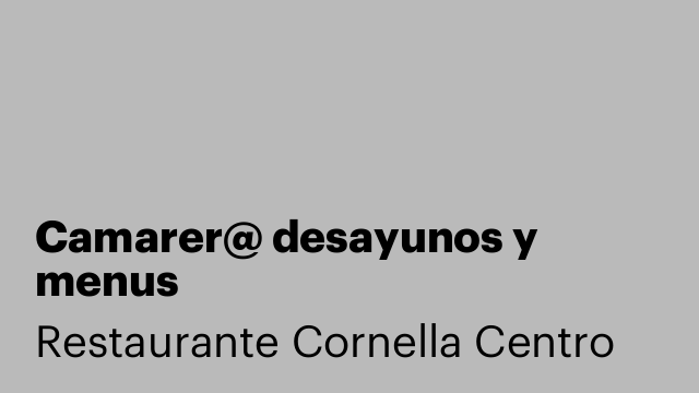 Camarer@ desayunos y menus