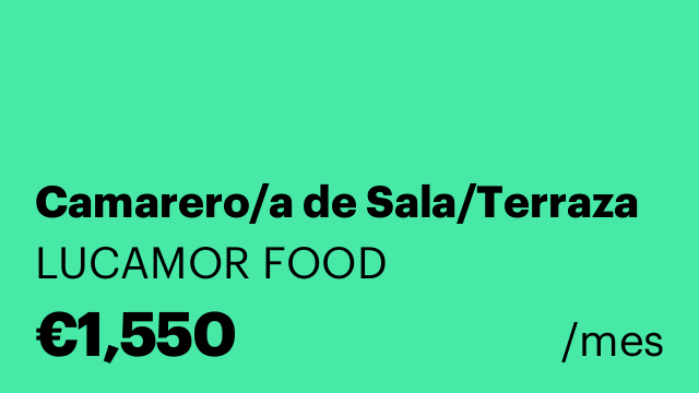 Camarero/a de Sala/Terraza