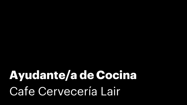 Ayudante/a de Cocina