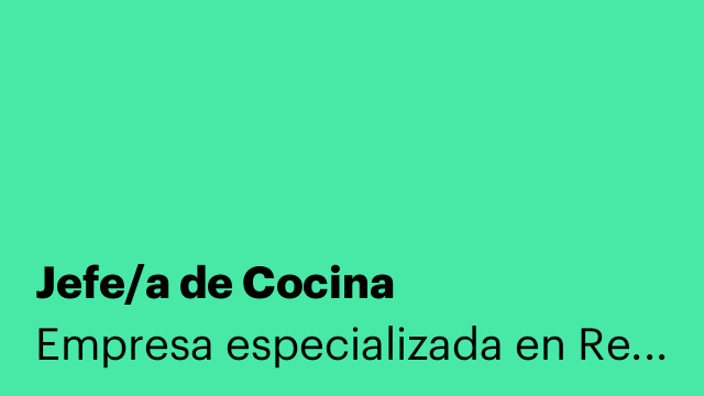 Jefe/a de Cocina