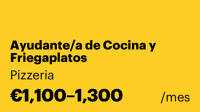 Ayudante/a de Cocina y Friegaplatos