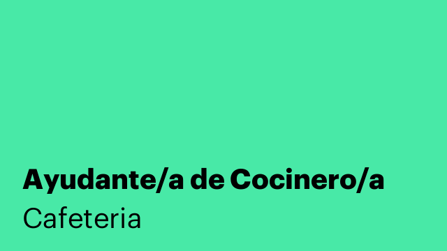 Ayudante/a de Cocinero/a