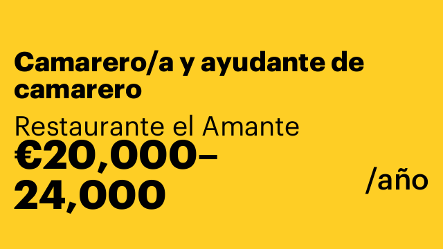 Camarero/a y ayudante de camarero