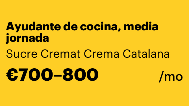 Ayudante de cocina, media jornada