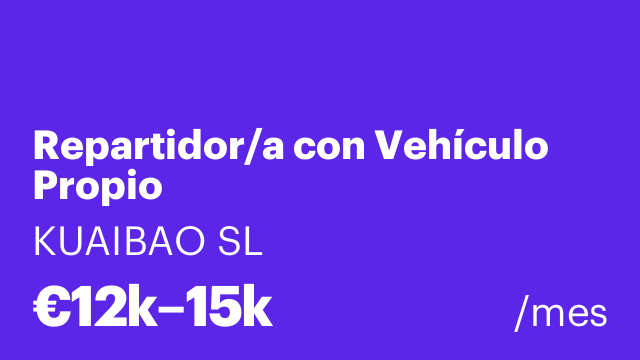 Repartidor/a con Vehículo Propio