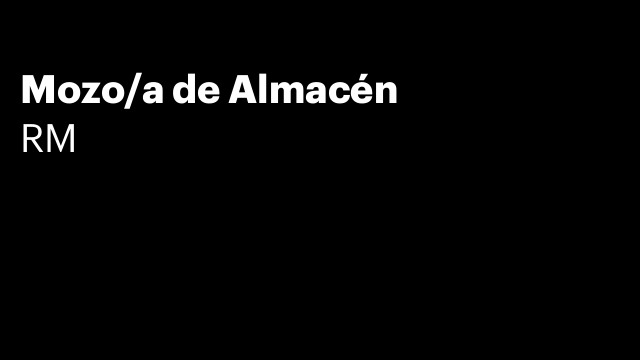 Mozo/a de Almacén