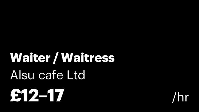 Waiter / Waitress