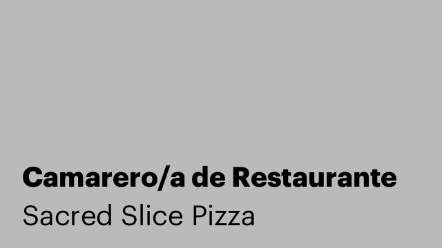 Camarero/a de Restaurante