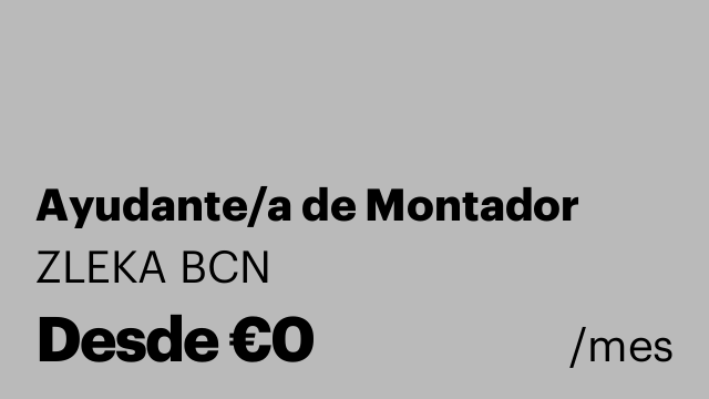 Ayudante/a de Montador
