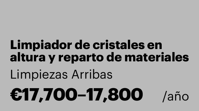 Limpiador de cristales en altura y reparto de materiales