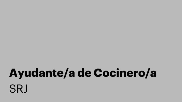 Ayudante/a de Cocinero/a