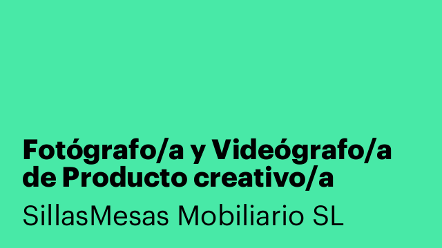 Fotógrafo/a y Videógrafo/a de Producto creativo/a