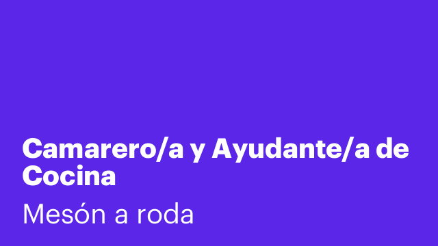 Camarero/a y Ayudante/a de Cocina