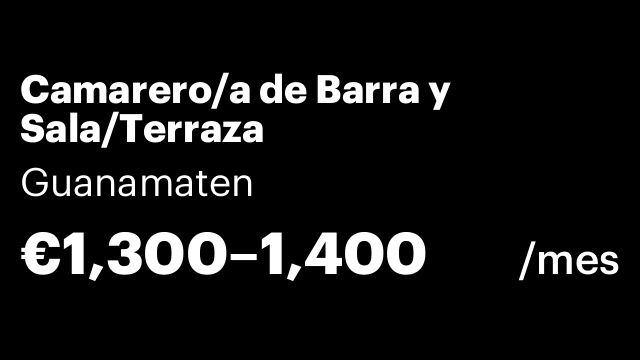 Camarero/a de Barra y Sala/Terraza