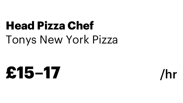 Head Pizza Chef