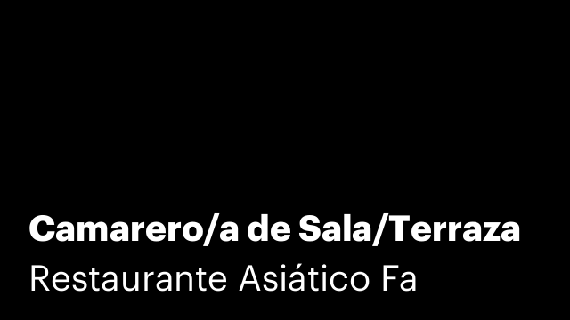 Camarero/a de Sala/Terraza