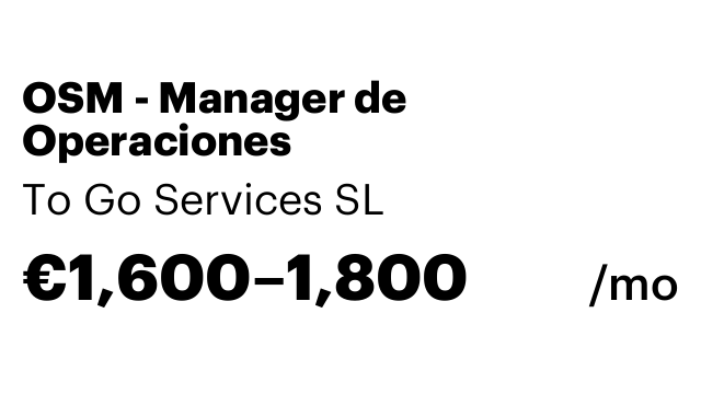 OSM - Manager de Operaciones