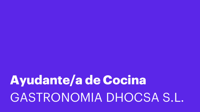 Ayudante/a de Cocina