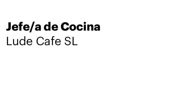 Jefe/a de Cocina