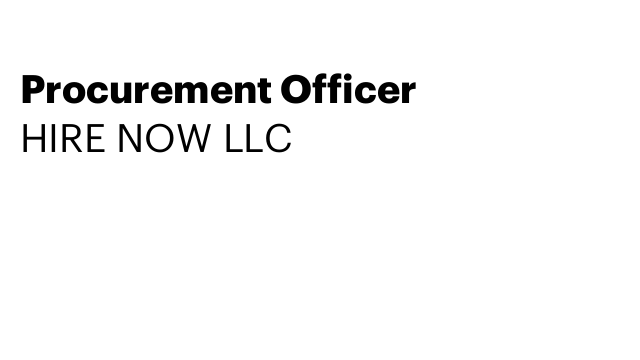 Procurement Officer