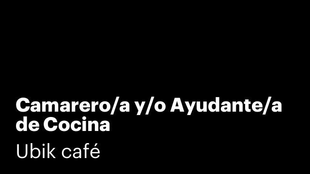 Camarero/a y/o Ayudante/a de Cocina