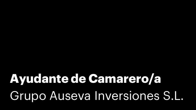 Ayudante de Camarero/a