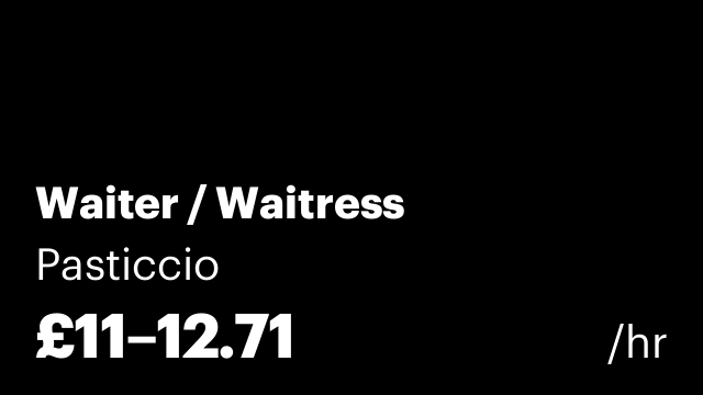 Waiter / Waitress