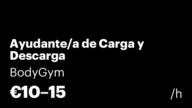 Ayudante/a de Carga y Descarga