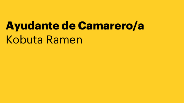 Ayudante de Camarero/a