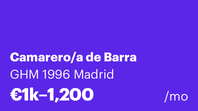 Camarero/a de Barra