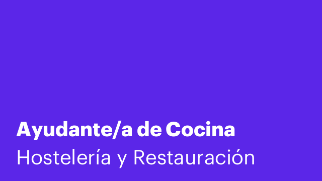Ayudante/a de Cocina