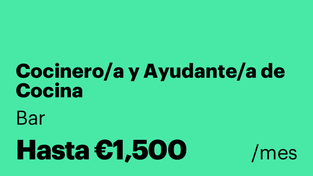 Cocinero/a y Ayudante/a de Cocina